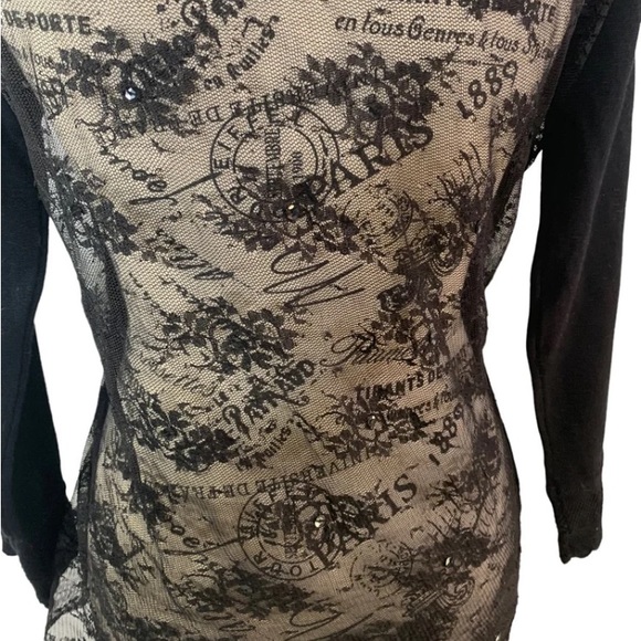 NWT Harve’ Bernard sheer black blouse Women’s size medium - Picture 5 of 8